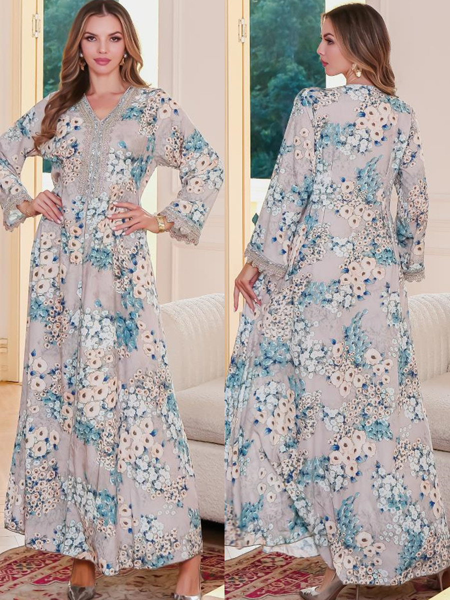 Embroidery Kebaya - Femmes musulmanes dubaï Abaya luxe broderie