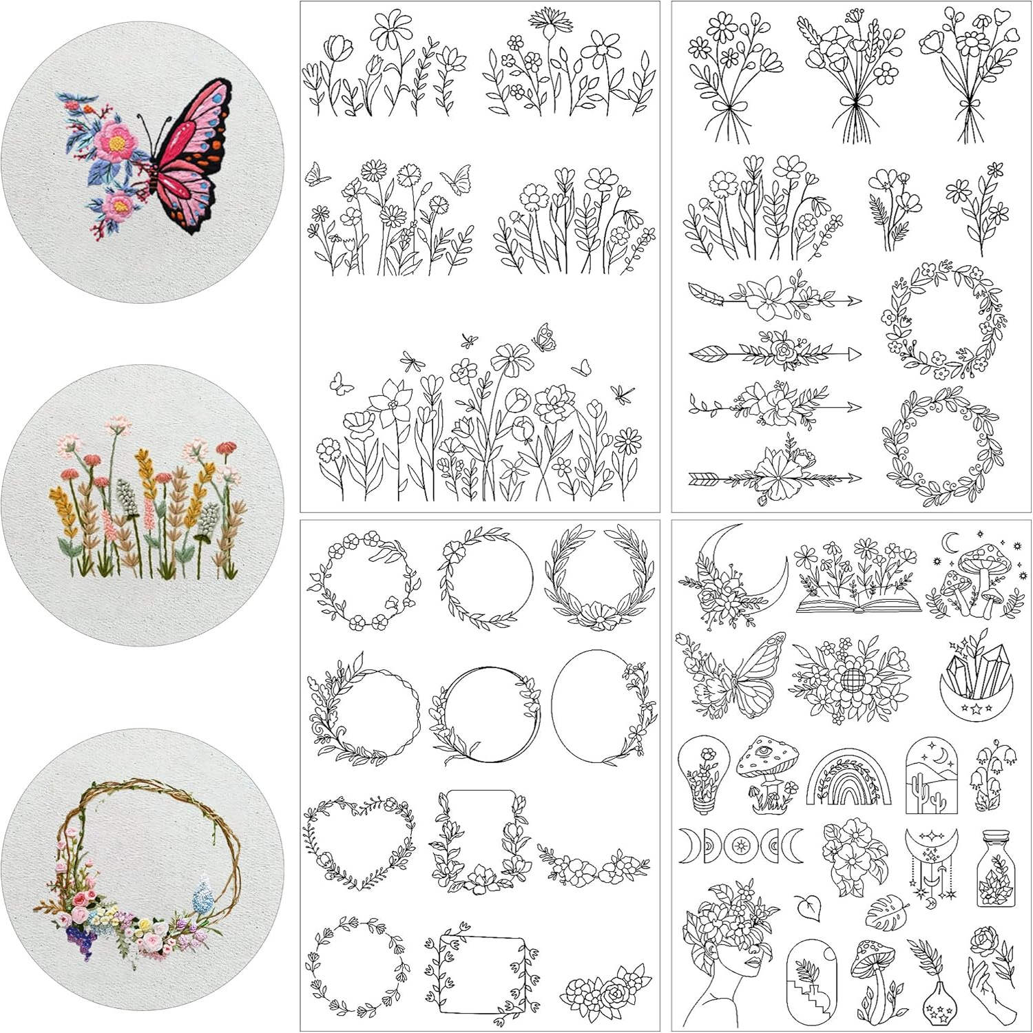 Water Soluble Stabilizer - 4 feuilles de motif de broderie