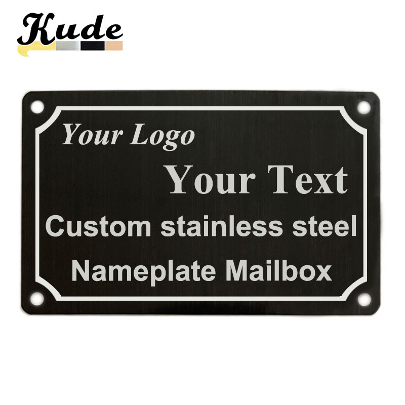 Embroidery Texture - Étiquette nominative personnalisée en acier inoxydable,