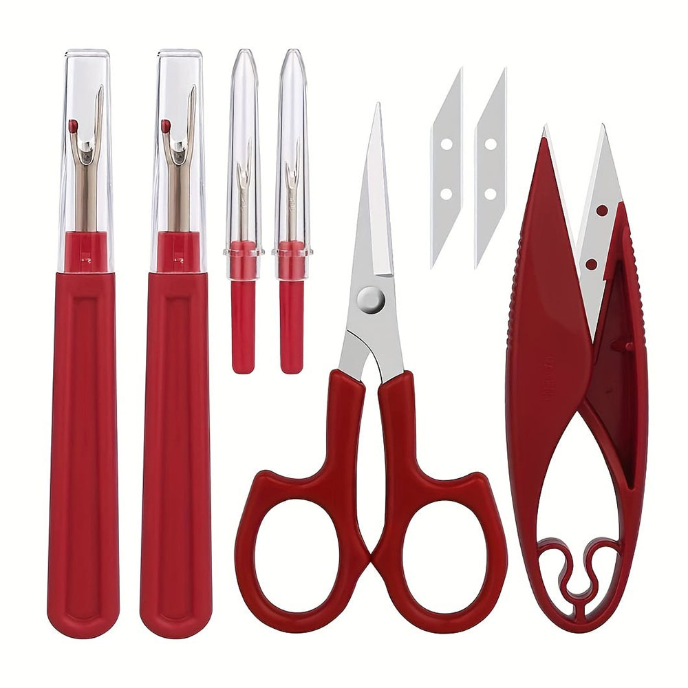 Embroidery Removal - Kit de découseur de couture rouge,