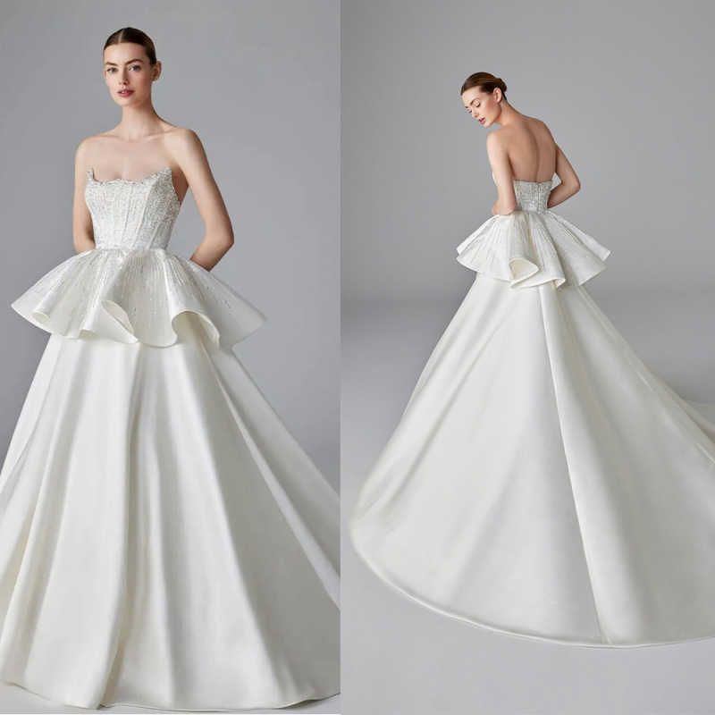 Embroidery Online Design - Robe de mariée élégante en Satin,