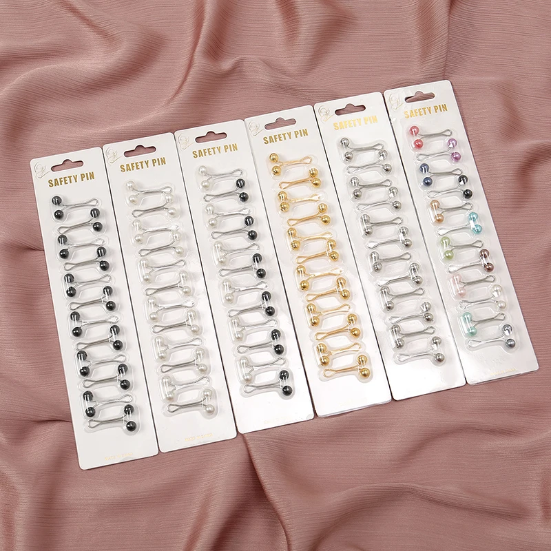 Embroidery Eyebrow - Épingles Hijab musulmanes pour foulard, 12