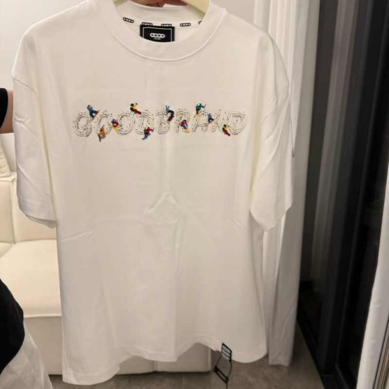 Embroidery Cream - T-shirts GOODBRAND unisexe à col rond