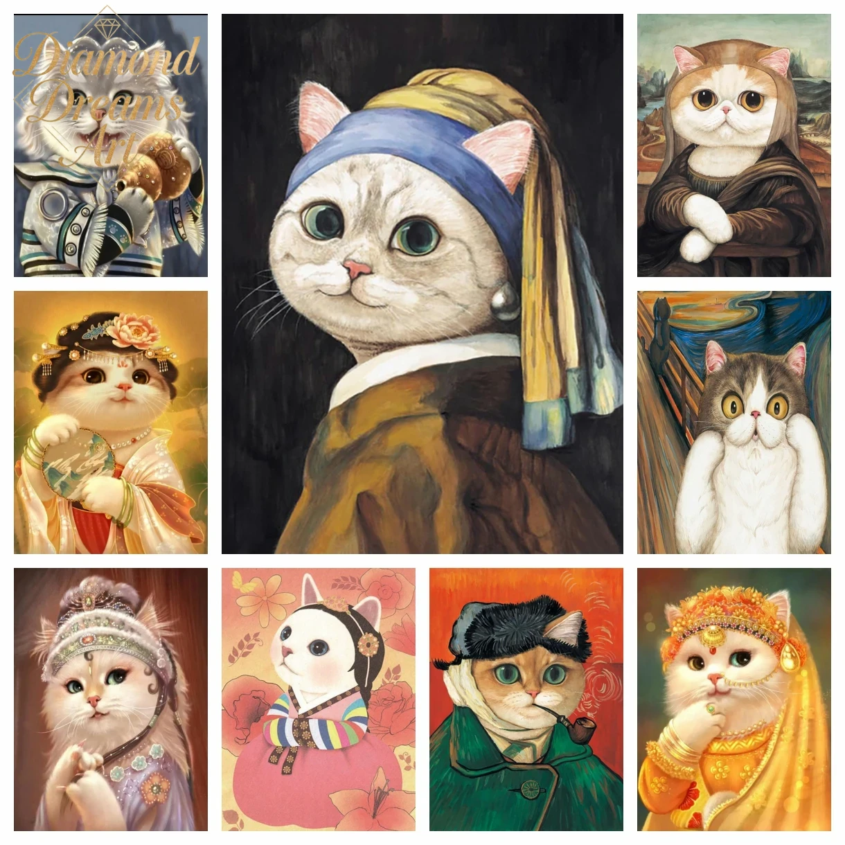 Embroidery Cat - Kit de broderie diamant 5D DIY