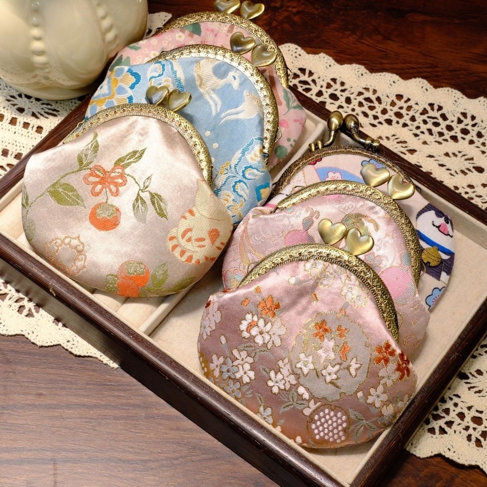 Embroidery Wallet - Pochette à monnaie anti-perte avec fermoir