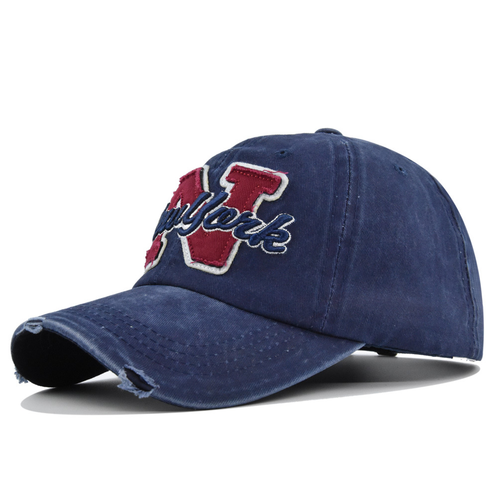 Embroidery Letter N - Casquette de baseball vintage délavée pour