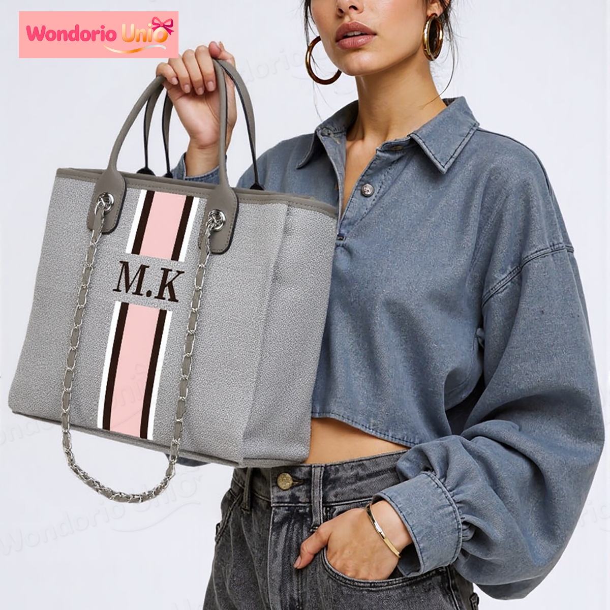 Sac fourre-tout en toile perso - Embroidery Initials Designs avis et prix