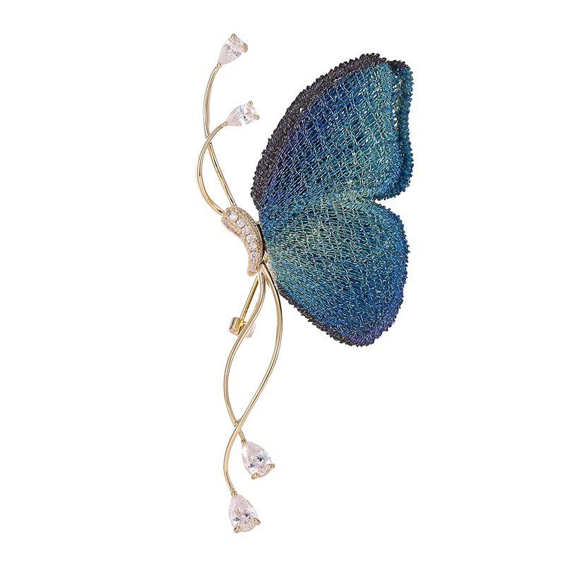Broche papillon initiale bleue - Embroidery Initials Designs avis et prix