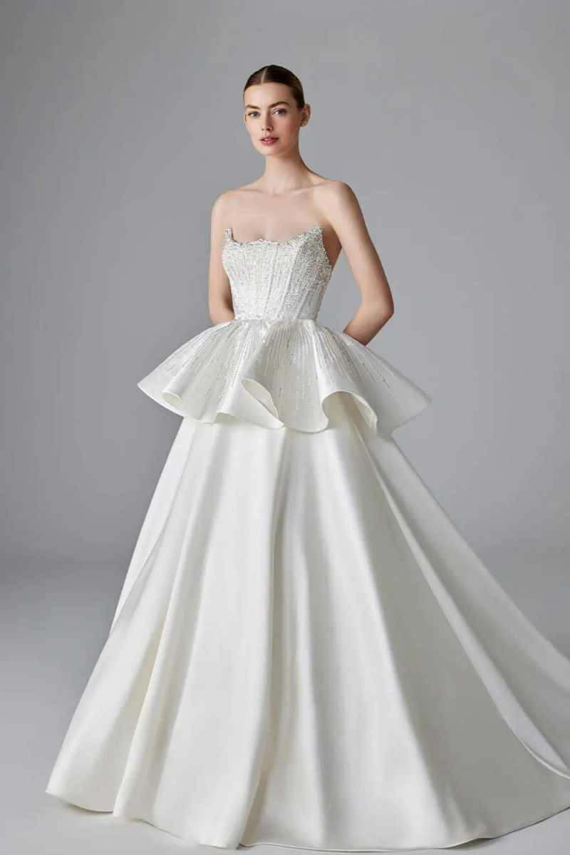 Robe de mariée élégante en Sat - Embroidery Online Design avis et prix