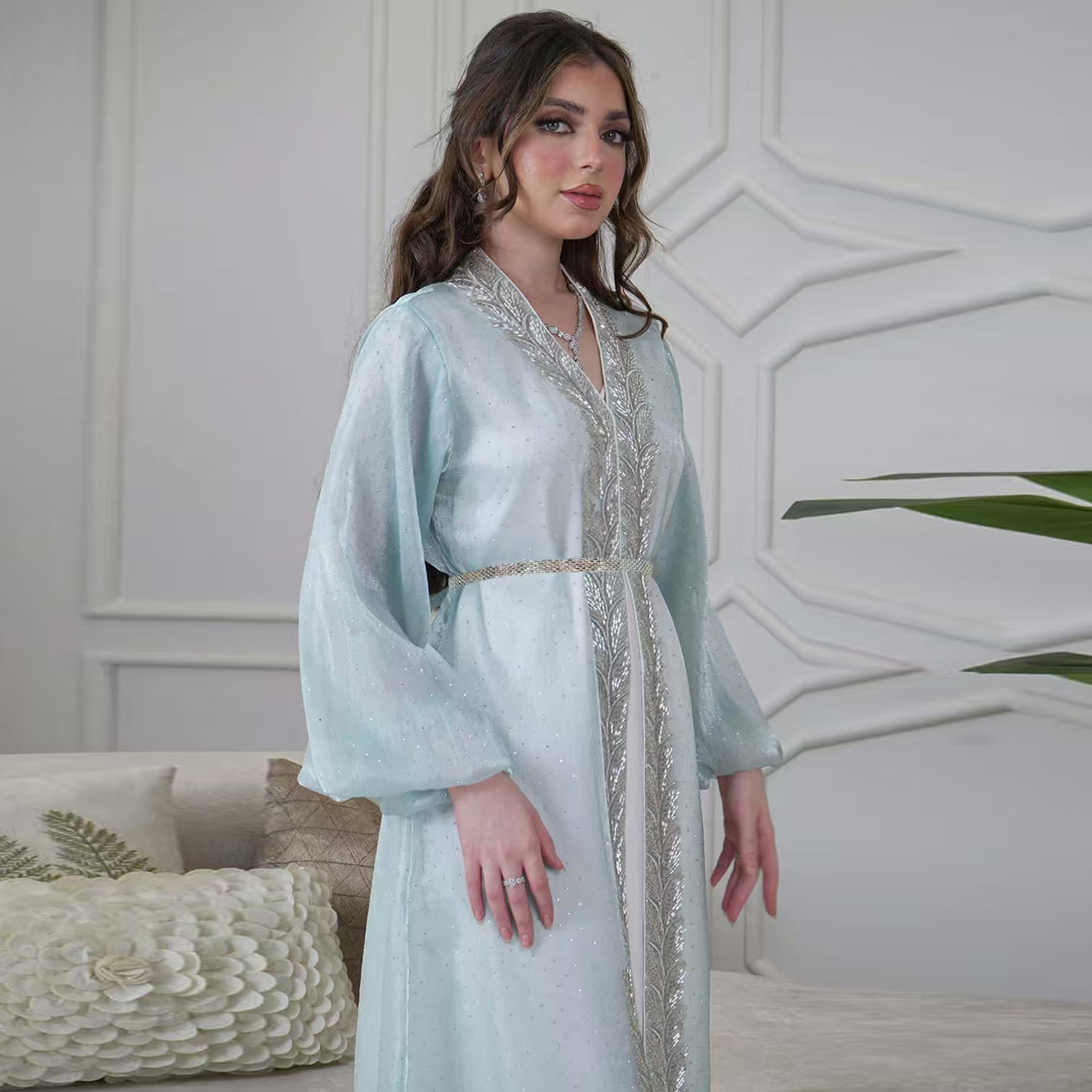 Eid Mubarak Djellaba Kimono Ca - Embroidery Kebaya avis et prix