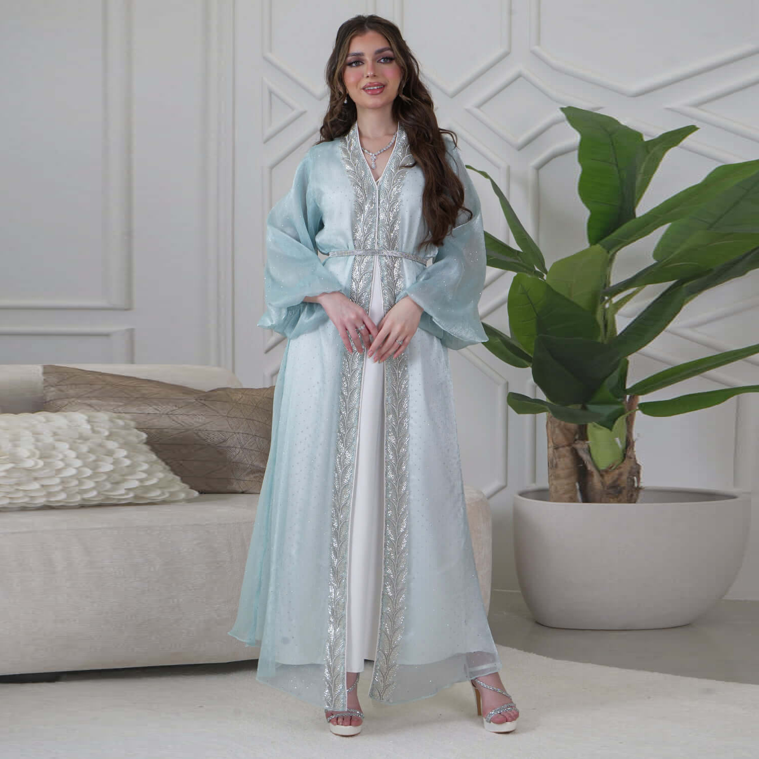 Eid Mubarak Djellaba Kimono Ca - Embroidery Kebaya avis et prix