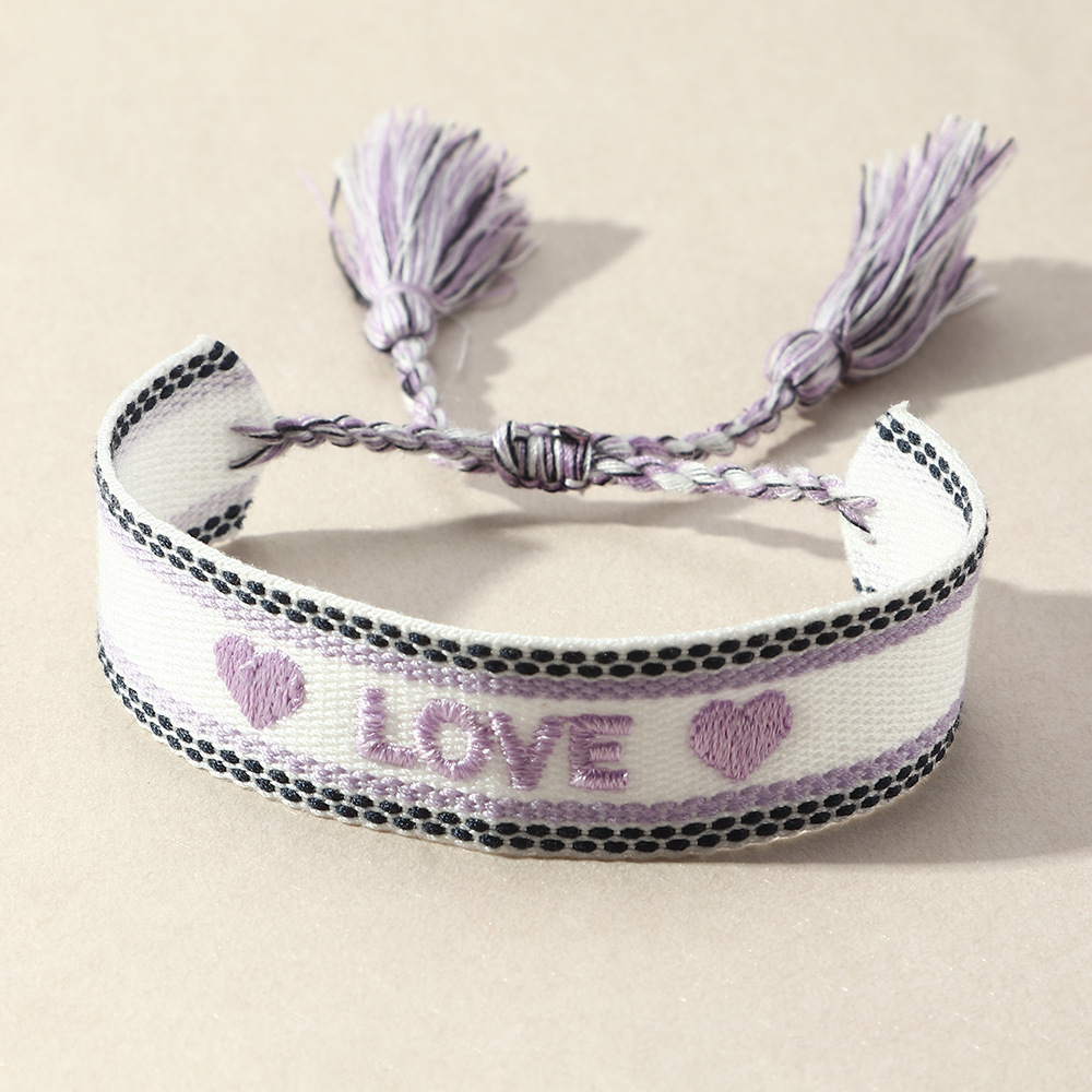 Bracelet tissé fait main avec  - Embroidery Letter N avis et prix