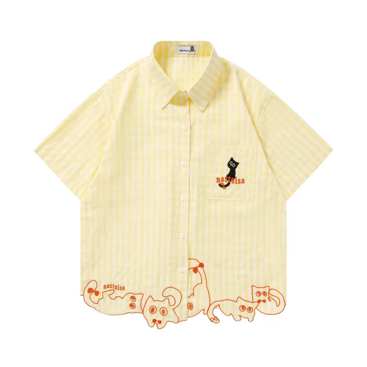 Chemise boutonnée chic et amus - Embroidery Cat avis et prix