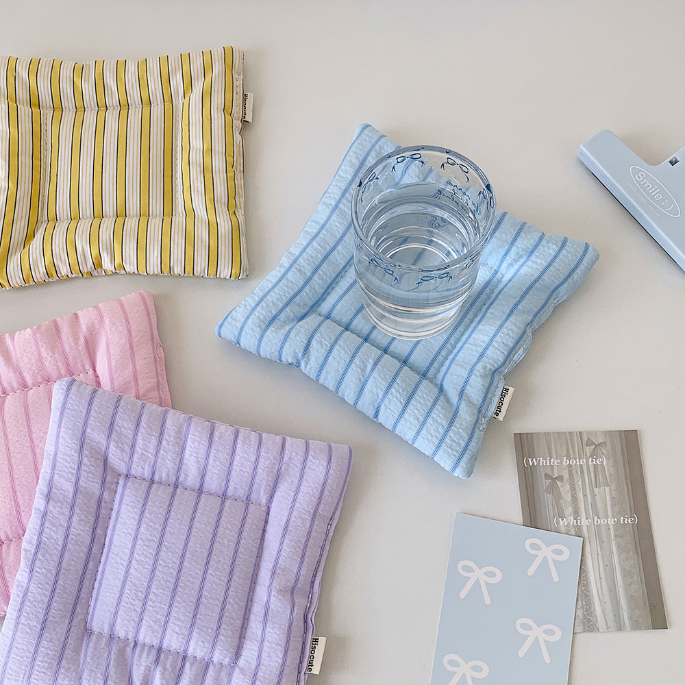 Sous-verre en tissu brodé coul - Embroidery Cream avis et prix