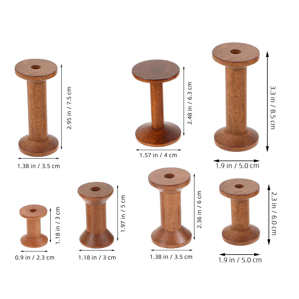 7 bobines en bois vintage vide - Embroidery Thread avis et prix