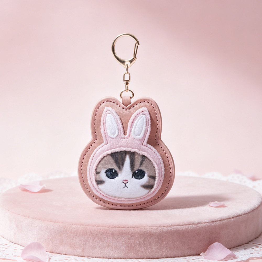 Porte-clés brodé en cuir motif - Embroidery Cat avis et prix