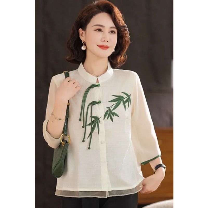 Chemise de style chinois pour  - Embroidery Cream avis et prix