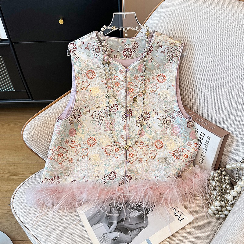 Nouveau Gilet Femme Style Chin - Embroidery Removal avis et prix