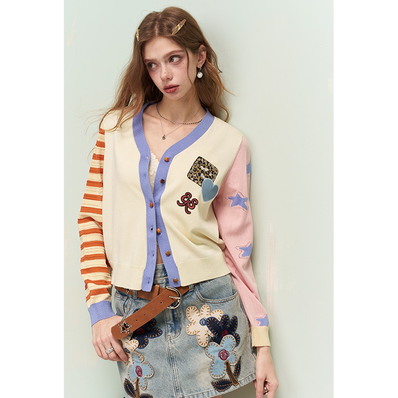 ELFSACK Cardigan asymétrique e - Embroidery Cream avis et prix