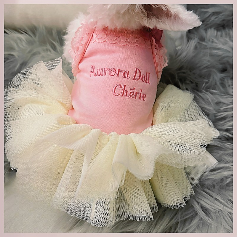 Robe de princesse tutu rose en - Embroidery Cream avis et prix