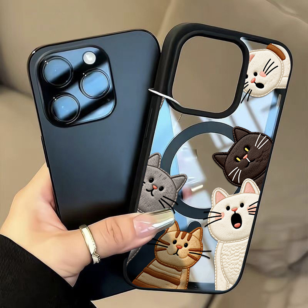 Coque de téléphone mignonne av - Embroidery Cat avis et prix